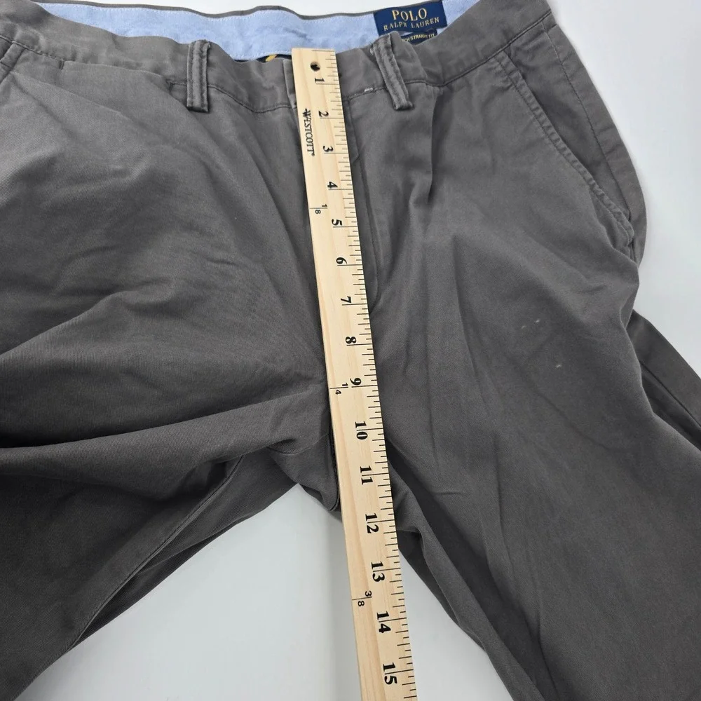 Polo Ralph Lauren Chinos Mens 32/32 Gray Stretch Straight Fit Cotton Pants